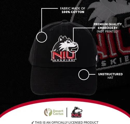 Vista 4 de Desert Cactus Northern Illinois University Baseball Hat NIU Huskies Brimmed Embroidered Hats Cap Adjustable Cloth Strap Adult