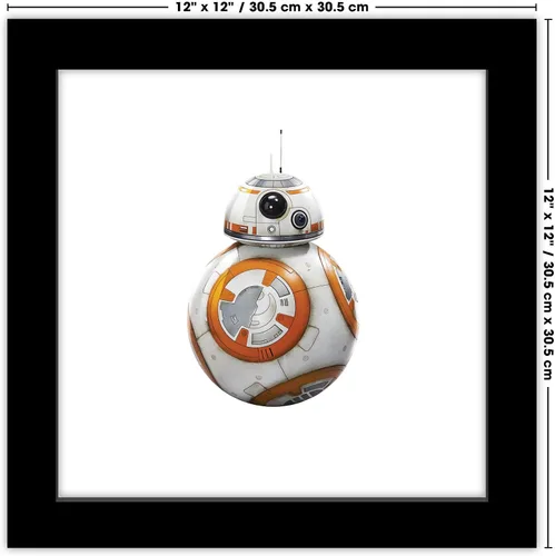 Vista 6 de Trends International Gallery Pops Star Wars: Saga - Póster de pared BB-8, 12 x 12 pulgadas, versión enmarcada en negro