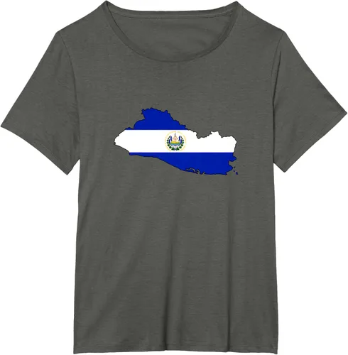 Vista 13 de Camiseta de El Salvador Country Outline on Flag