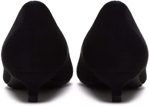 Vista 4 de Zapatos de tacón de gatito para mujer, clásicos, cerrados, puntiagudos, de 2 pulgadas, sin cordones, formal, para oficina, trabajo, boda, zapatos
