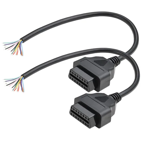 Vista 9 de iKKEGOL 1 pie pies 11.8 in/12 16 pines J1962 OBD OBDII OBD2 conector hembra coche diagnóstico cable de extensión cable de coleta DIY Mobley