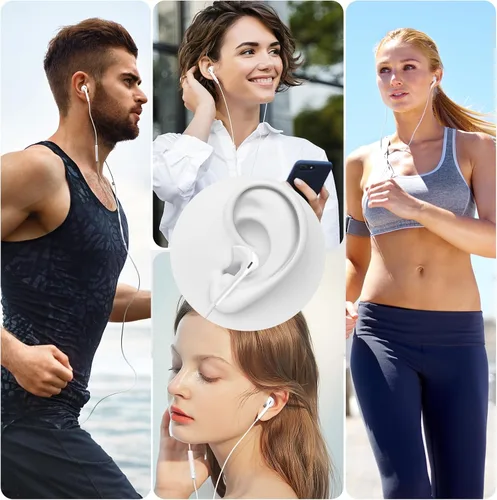 Vista 7 de Paquete de 2 auriculares USB C, auriculares tipo C con micrófono y control remoto con cancelación de ruido, auriculares con cable USB C para iPhone