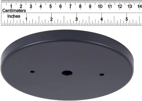 Vista 4 de B&P Lamp juego de toldo de acero poco profundo moderno de 5 1/4 pulgadas, negro Negro satinado