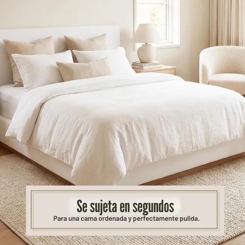 Vista 3 de FRESH IDEAS Pinzas acolchadas para edredón, ayuda a evitar que la manta se arrugue o se mueva, pack de 4
