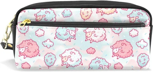 Vista 7 de Estuche portátil de gran capacidad con diseño floral de frutas de fresa, bolsa de maquillaje de piel sintética, organizador de maquillaje con asa