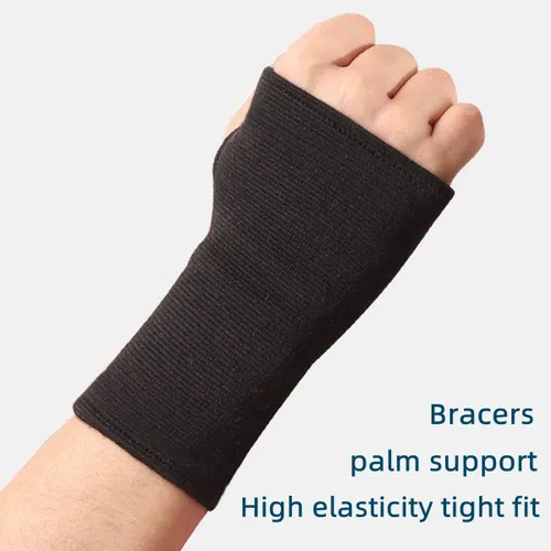 Vista 3 de Muñequera de soporte para la palma, muñequera de uso diario, túnel carpiano de compresión para aliviar el dolor de muñeca, guantes de fitness, Negro