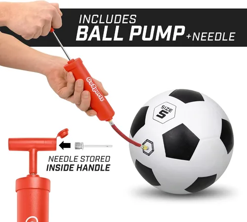 Vista 4 de GoSports Playground Soccer Balls 6 Pack - Durable Rubber for Play on Any Surface, Includes Ball Pump & Carry Bag