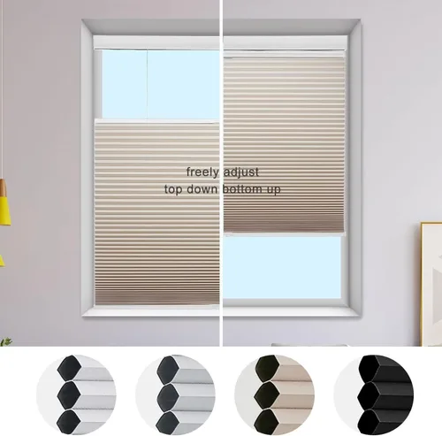 Vista 3 de MYshade Persianas Celulares Personalizadas de Arriba Hacia Abajo y de Abajo Hacia Arriba Opacas Persiana de Ventana Sin Cordón Persianas y Cortinas