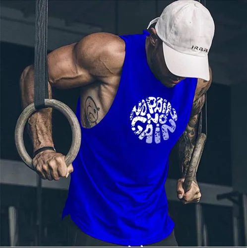 Vista 3 de GymLeader Camiseta sin mangas para hombre, sin dolor, sin ganancia, chaleco de culturismo, fitness, muscular