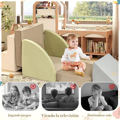 Vista 6 de 6 piezas de juguetes de escalada para niños pequeños en interiores, juguetes de escalada de espuma para niños pequeños, bloques de escalada suaves