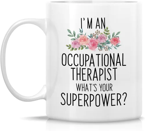 Vista 2 de Retreez Taza divertida para terapeuta ocupacional, regalo de terapia ocupacional, graduación, estudiante, taza de café de cerámica de 11 onzas