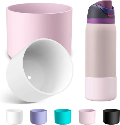 Vista 47 de 2 botas de silicona para botella de agua Owala de 24 onzas, 32 onzas, 40 onzas, funda protectora antideslizante para botellas de agua de acero