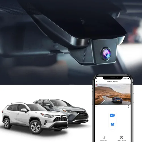 Vista 8 de Fitcamx La cámara de tablero delantera 2K+trasera 1080P se adapta para Toyota RAV4 2019-2021 (modelo A, sin ventilaciones) e híbrido enchufable