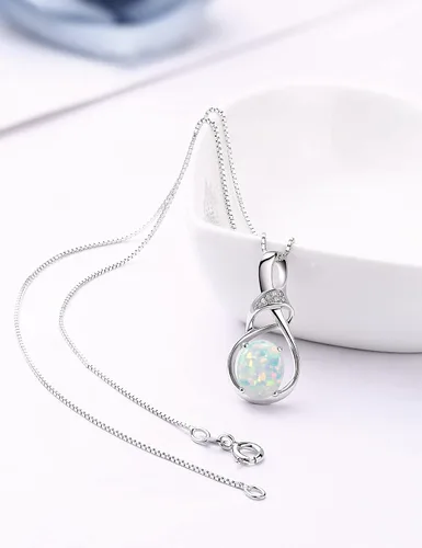 Vista 5 de HXZZ Joyería fina con piedra natal para mujer, piedras preciosas naturales, topacio amatista, ópalo, granate, peridoto y citrino, plata de ley