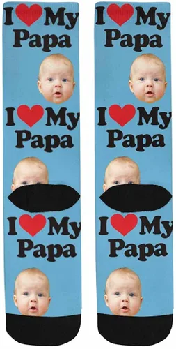 Vista 4 de InterestPrint Calcetines personalizados con fotos familiares para hombres y mujeres, sube tu imagen familiar memorable única, Blanco