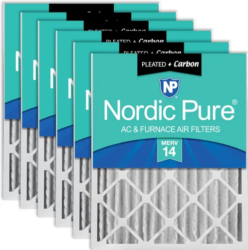 Vista 50 de Nordic Pure 16x20x4 (15_1/2 x 19_1/2 x 3_5/8) Filtro de aire plisado MERV 7, 1 unidad