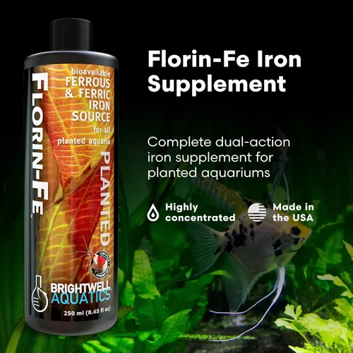 Vista 2 de Brightwell Aquatics Florin-Fe Suplemento de hierro para acuarios plantados - Fuente de hierro de doble acción para el crecimiento de las plantas
