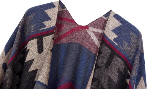 Vista 21 de Chales cálidos para mujer, cárdigan con frente abierto, estilo vintage, poncho