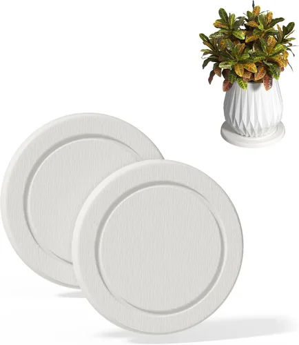 Vista 10 de Platillo para plantas, platillos para macetas, bandejas para macetas de tierra de diatomeas de secado instantáneo, bandejas redondas para goteo