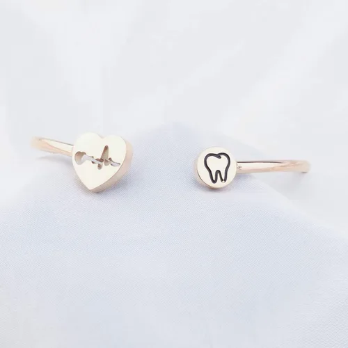 Vista 4 de WUSUANED Collar de dentista con latido de corazón, pulsera para higienista dental, regalo de joyería para asistente dental higienista dental