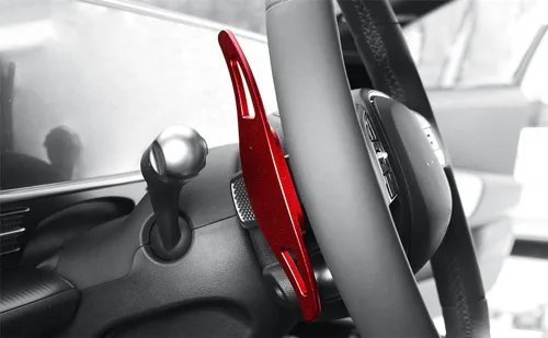 Vista 6 de Extensión de palanca de cambios de aluminio para volante de estilo rojo, ajuste extendido compatible con Hyundai Ioniq 5 Ioniq 6 Accesorios