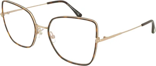 Vista 2 de Tom Ford FT5630-B56052 - Lentes de espejo Havana/azul, Habana oscura brillante, oro rosa brillante / bloque azul, 56/19/140, Carey