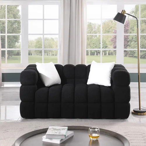 Vista 15 de KEVINSPACE Sofá modular moderno en forma de L de 101.6 pulgadas para sala de estar, sofá modular moderno de 3 asientos, muebles cómodos con diván
