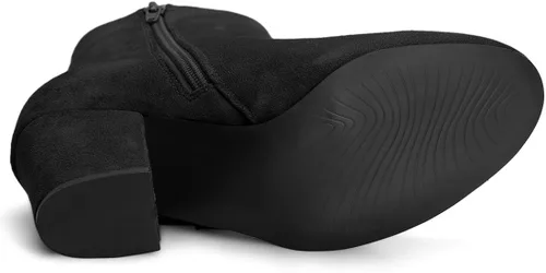 Vista 5 de Allegra K Botines de tacón grueso con cremallera lateral para mujer