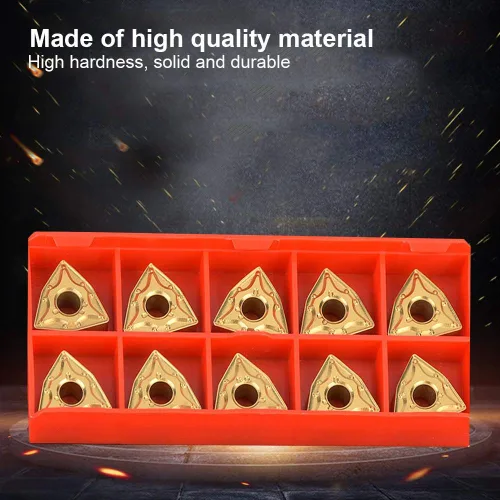 Vista 2 de Hoja de carburo CNC, 10 piezas de torno de torneado WNMG 432 / WNMG0804 insertos de carburo de acero inoxidable para precisión dimensional