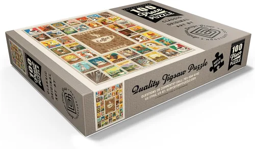 Vista 3 de MyPuzzle Coffee Collection: Impresión Multi-Imagen, Póster Vintage - Rompecabezas Premium de 100 Piezas para Adultos