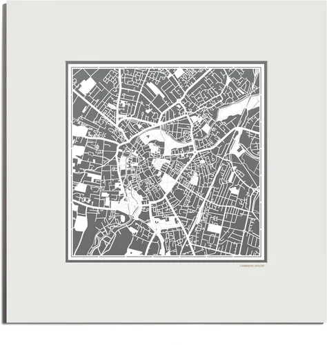 Vista 139 de O3 Design Studio Mapa de corte de papel de París, color negro mate, 20 x 20 pulgadas, arte en papel