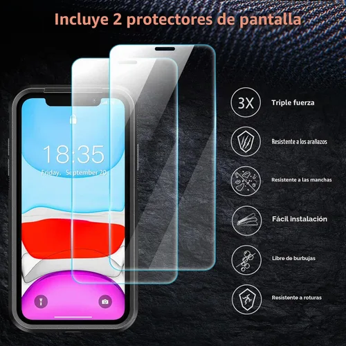 Vista 5 de SPIDERCASE Funda a prueba de golpes para iPhone 11, [protección contra caídas de grado militar de 10 pies], con 2 piezas