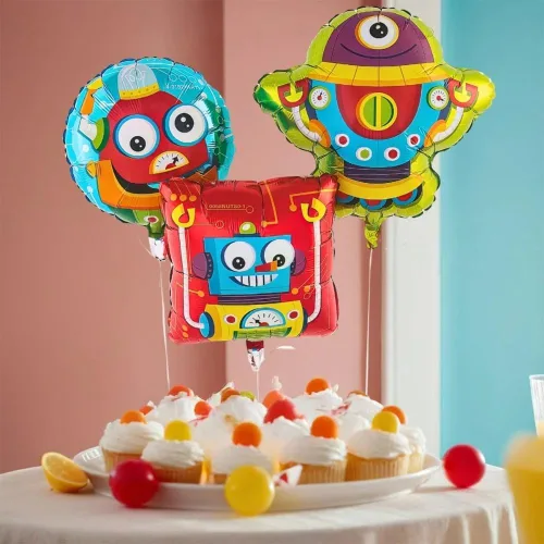 Vista 4 de Fun Express JUEGO DE GLOBOT FIESTA MYLAR (3PC)