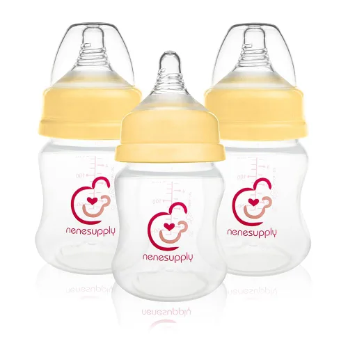Vista 15 de Nenesupply Biberones naturales para recién nacidos, biberones de alimentación de flujo lento para bebés amamantados, cuello ancho, 9 onzas