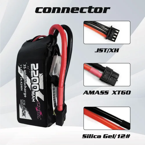 Vista 2 de CNHL Batería Lipo de 2200 mAh 3S 40C 11.1V Shorty Lipo Batería con enchufe XT60 para RC Avión Coche Helicóptero FPV Drone Truggy Truck Crawler