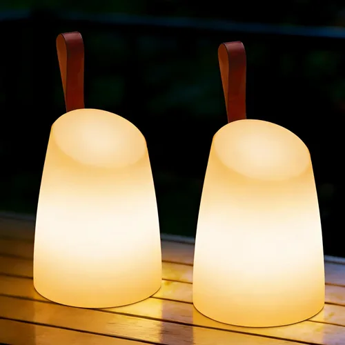 Vista 7 de uuffoo Lámpara LED portátil resistente al agua, linterna de camping LED con asa, lámpara a pilas con modos multicolor y blanco cálido, lámpara