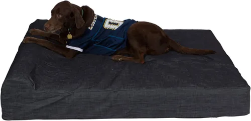 Vista 30 de Pet Support Systems - Cama ortopédica de espuma viscoelástica de gel extra grande de 52 x 36 x 7 pulgadas con cojín para perros, color azul mezclilla