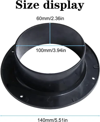 Vista 2 de Brida de conexión de conducto, conector de conducto de ventilación de aire de 4 pulgadas, placa de conector de conducto de brida de tubo recto