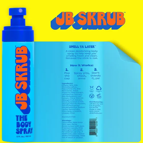 Vista 2 de JB SKRUB The Body Spray para niños, preadolescentes y adolescentes con aroma cítrico - Eliminador de olores corporales - Eleva la confianza con una