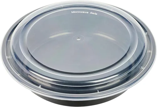 Vista 15 de Asporto - Cajas para llevar de 16 onzas, 50 recipientes de alimentos para llevar para microondas, tapas de plástico transparente incluidas, no Negro