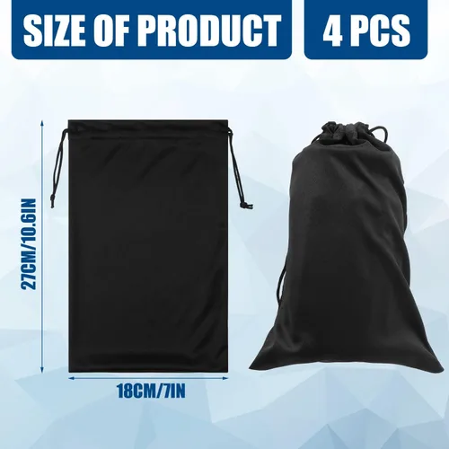 Vista 2 de AIEX Bolsa para gafas, 4 piezas, bolsa de microfibra, bolsa de gafas de esquí, bolsa de gafas de sol, bolsa de gafas de sol a granel, bolsa