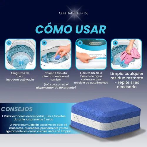 Vista 5 de Lavadora Cleaner Pro Tablets para dueños de mascotas, paquete de 14, carga