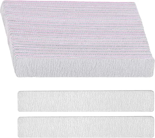 Vista 7 de 21 limas de uñas de grano 80/80, tableros de esmeril de doble cara grises, limas de uñas profesionales para uñas naturales y acrílicas