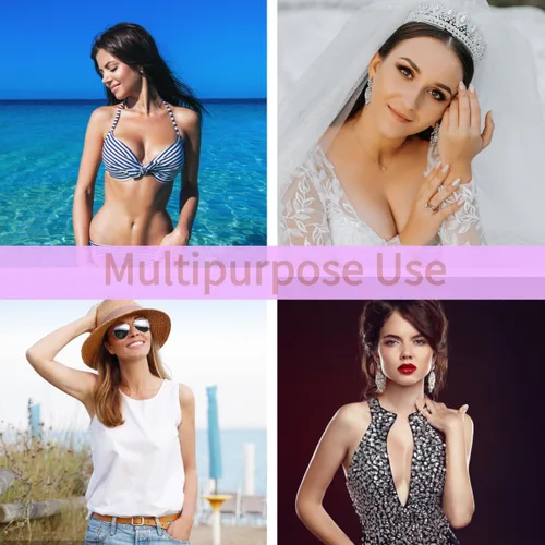 Vista 7 de Cinta elástica transparente para levantamiento de senos, brasier adhesivo invisible como cinta de moda, cinta corporal o cinta transgénica, Claro