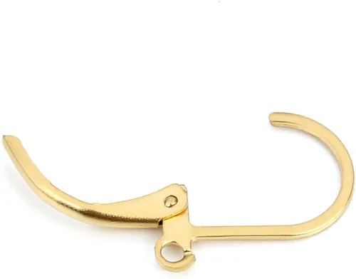 Vista 2 de Sturdy 316 Stainless Steel Lever Back Ear Wire Findings 11X16mm Gold Plated Pack of 20 Pieces