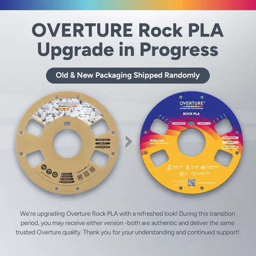 Vista 2 de OVERTURE - Filamento PLA Rock de 1.75 mm, para impresora 3D de mármol, carrete de 2.2 libras, precisión dimensional +/- 0.02 mm, para impresoras FDM