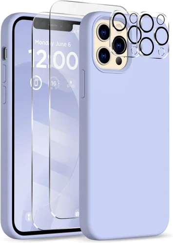 Vista 16 de Funda para iPhone 12 Pro Max, [2 protectores de cámara + 2 protectores de pantalla], funda protectora de silicona de cuerpo completo a prueba