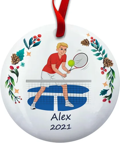 Vista 17 de Regalo de pickleball – Regalo de jugador de pickleball para hombres – Papá Abuelo Entrenador – Adorno de árbol de Navidad