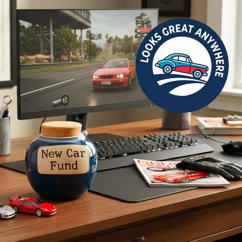 Vista 6 de Regalos de coche, tarro de fondo de coche nuevo, alcancía de coche, accesorios de coche, regalos para amantes del automóvil, regalos para hombres