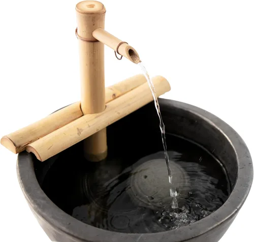 Vista 5 de Kit de fuente de bambú ajustable de 12 pulgadas con bomba, función clásica de agua Zen para cuencos, lavabos, jardines acuáticos y decoración